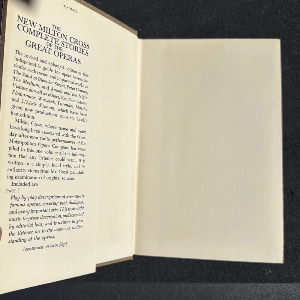 New Milton Cross' Complete Stories of the Great Operas by Gillian Cross 1955